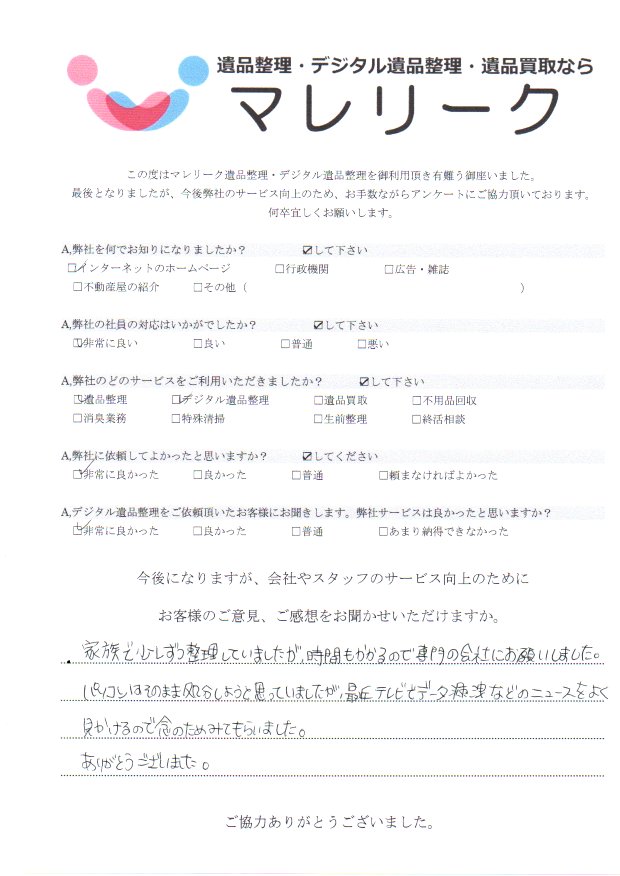 大阪府藤井寺市岡にて遺品整理・デジタル遺品整理をさせて頂きました。