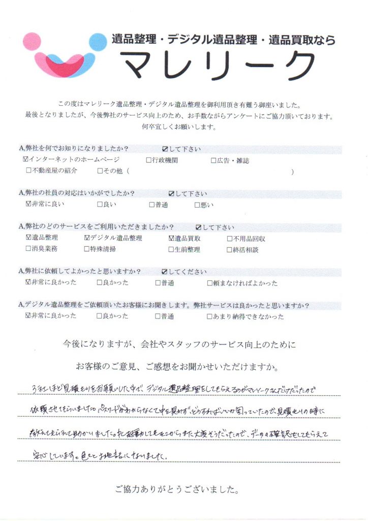 大阪府守口市北斗町にてデジタル遺品整理・遺品整理・遺品買取をさせて頂きました。