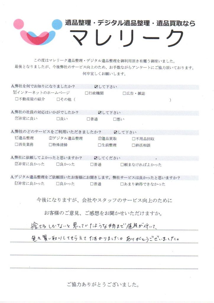 大阪府大阪市住之江区柴谷にてデジタル遺品整理・遺品整理をさせて頂きました。